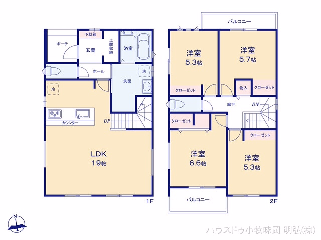 小牧市東2丁目（戸建）01 間取図