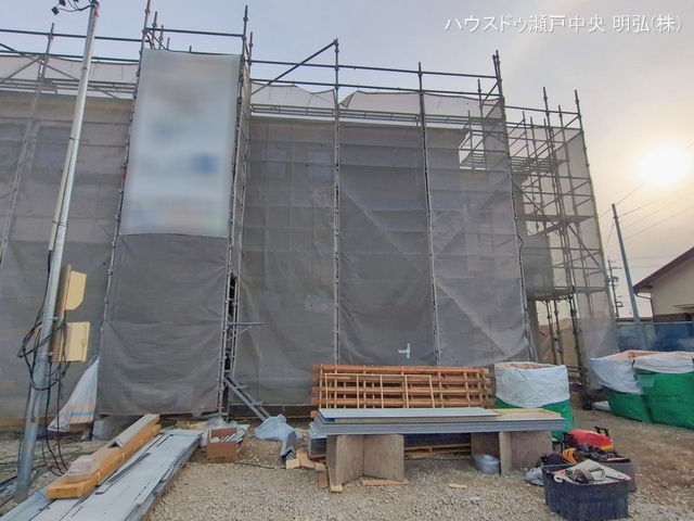 愛知県尾張旭市東印場町二反田の新築戸建てシート写真 2026年2月15日撮影