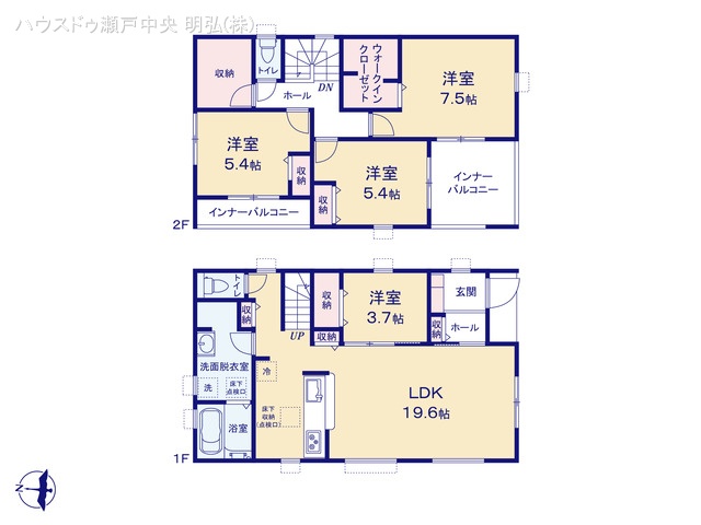 愛知県瀬戸市西寺山町の新築戸建て 4LDK間取図 ※図面と異なる場合は現況を優先