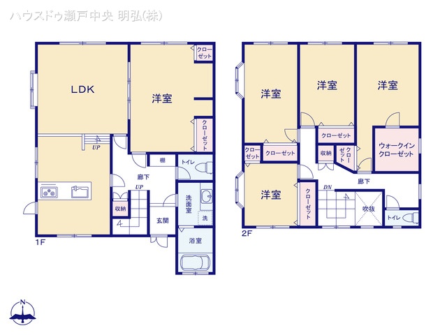 愛知県瀬戸市城ケ根町の中古戸建て 5LDK間取図 ※図面と異なる場合は現況を優先
