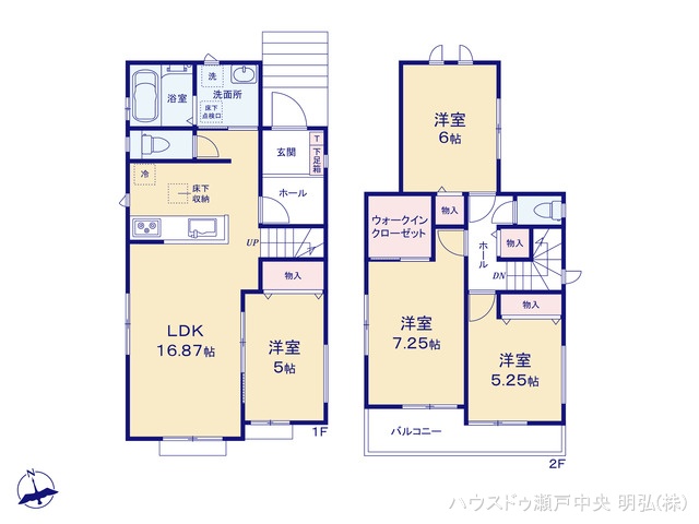 愛知県瀬戸市東吉田町の新築戸建て 4LDK間取図 ※図面と異なる場合は現況を優先