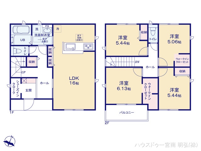 愛知県一宮市今伊勢町　本神戸字立切の新築戸建て 4LDK間取図 ※図面と異なる場合は現況を優先