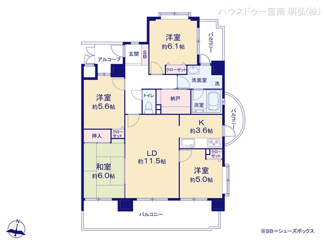 愛知県一宮市多加木1丁目のマンション『ビューパレス多加木』 4LDK間取図 ※図面と異なる場合は現況を優先