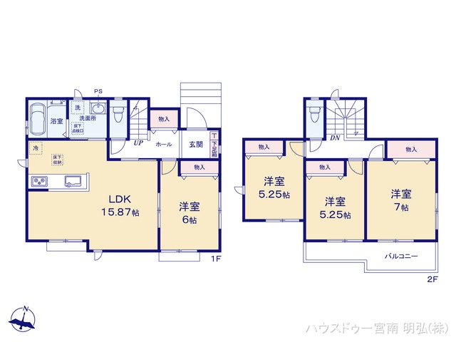 愛知県一宮市丹陽町　重吉字新田郷の新築戸建て 4LDK間取図 ※図面と異なる場合は現況を優先