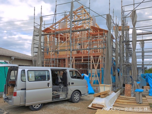 愛知県一宮市大和町 福森字馬引境の新築戸建て上棟写真 2026年6月7日撮影